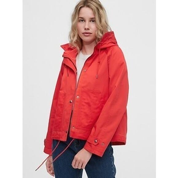 Gap Red Jacket sz XS Gap Cropped Anorak Jacket - Picture 1 of 11